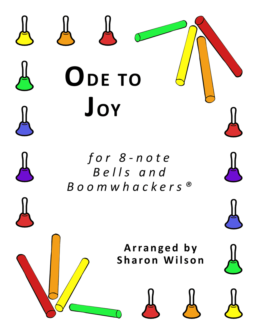Ode to Joy (for 8-note Bells and Boomwhackers with Black and White Notes) Handbell Choir scores gallery preview page 1