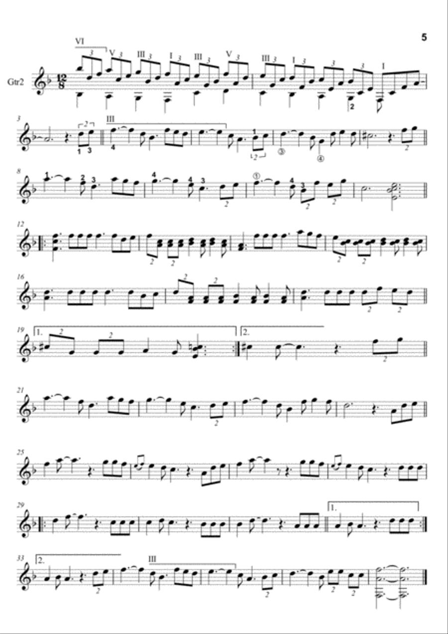 All Alone Am I Guitar Ensemble scores gallery preview page 5
