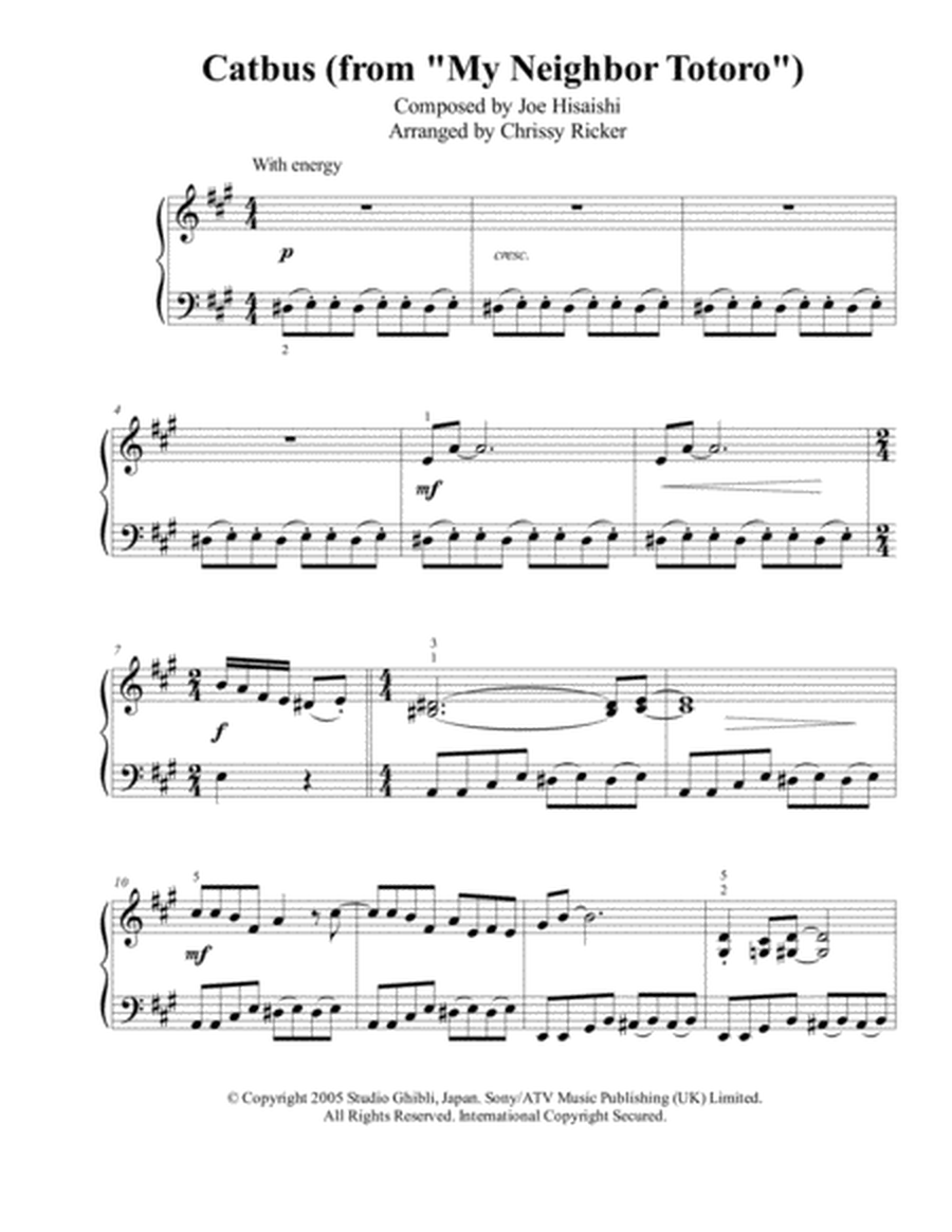 Catbus from "My Neighbor Totoro" - intermediate piano image number null