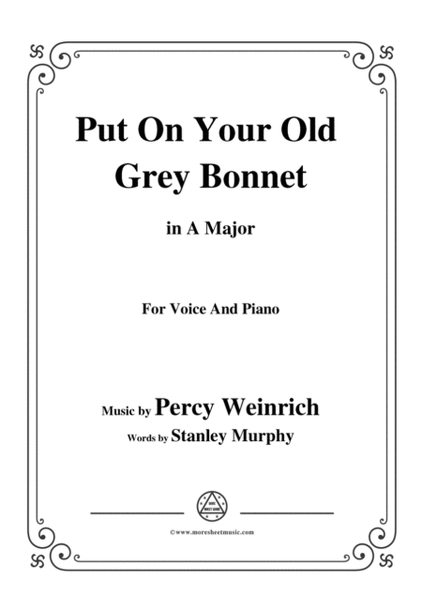 Percy Wenrich-Put On Your Old Grey Bonnet,in A Major,for Voice&Piano image number null