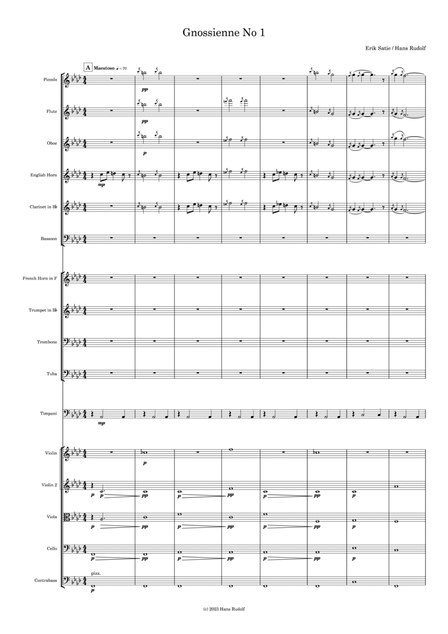 Gnossienne No. 1 Full Orchestra scores gallery preview page 1