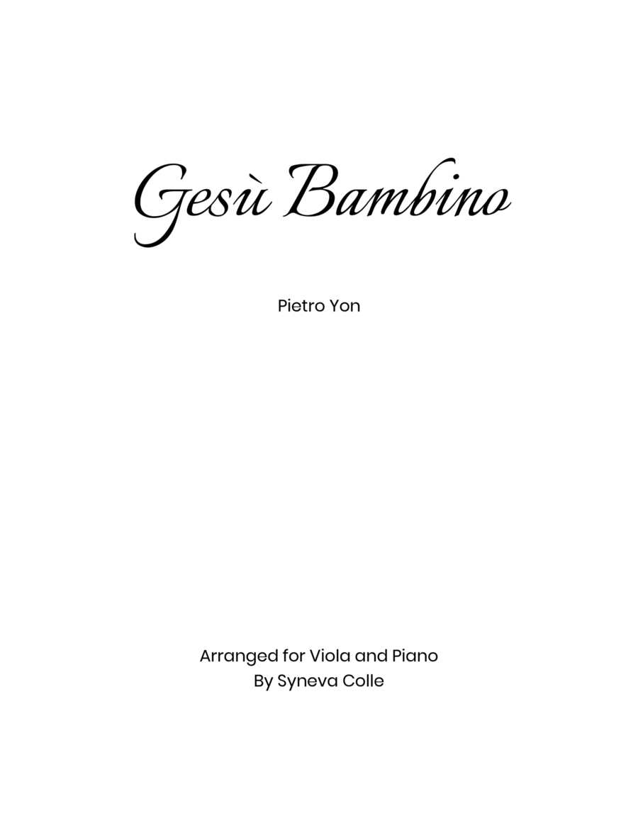 Gesù Bambino Gesù Bambino Viola scores gallery preview page 1