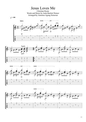 Book cover for Jesus Loves Me (Solo Guitar Tablature)