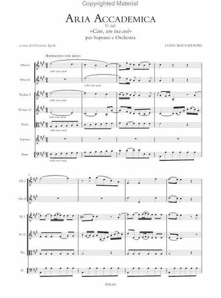 Aria Accademica G 547 "Caro, son tua così" for Soprano and Orchestra