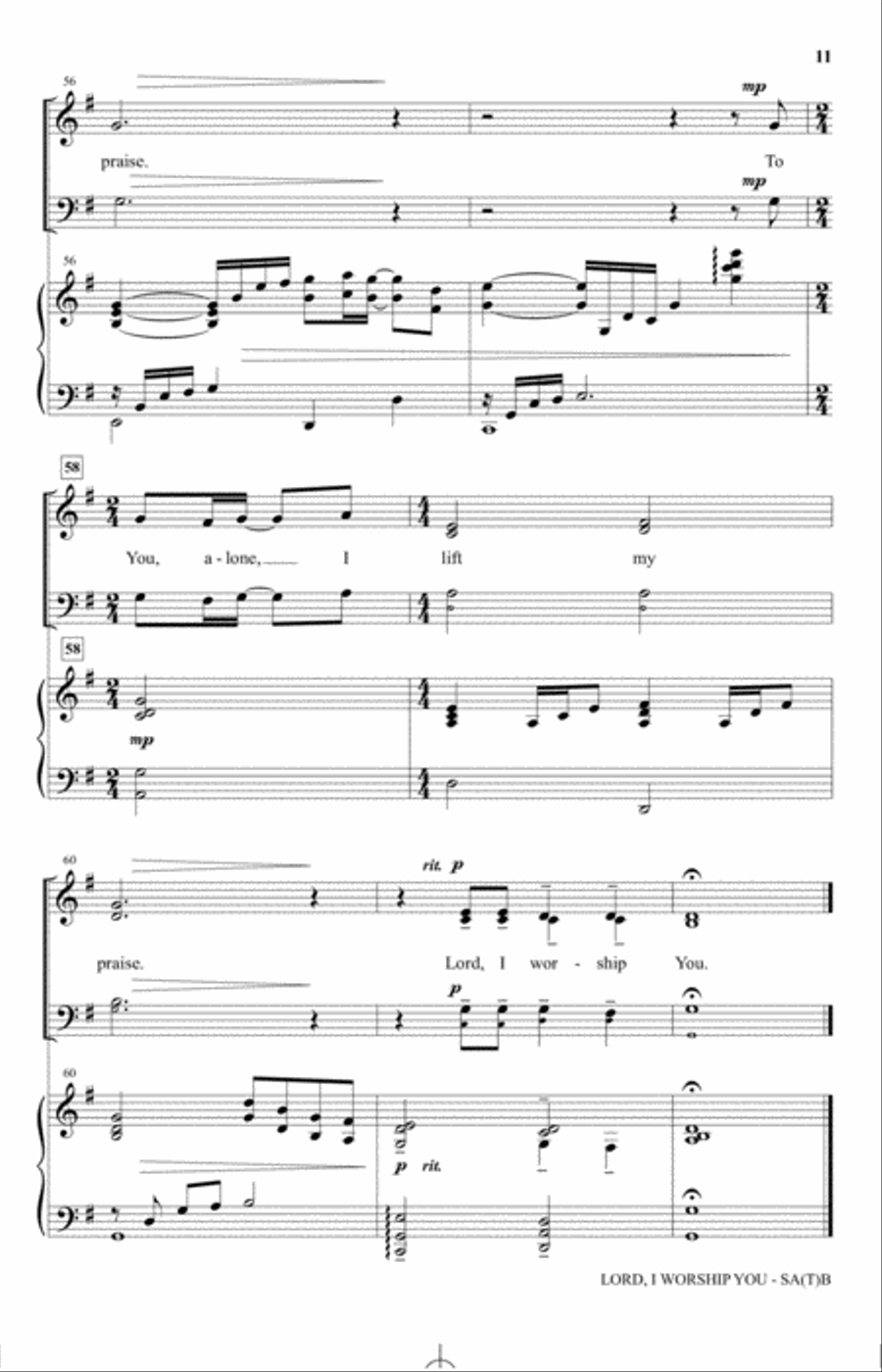 Lord, I Worship You Lord, I Worship You 4-Part scores gallery preview page 10
