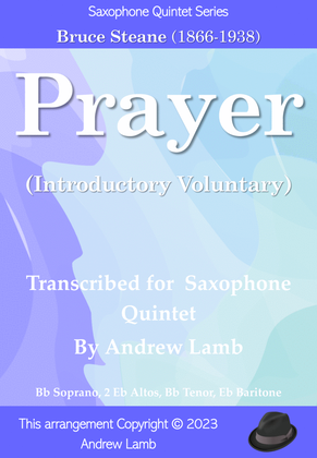 Book cover for Prayer (by Bruce Steane, arr. Saxophone Quintet)