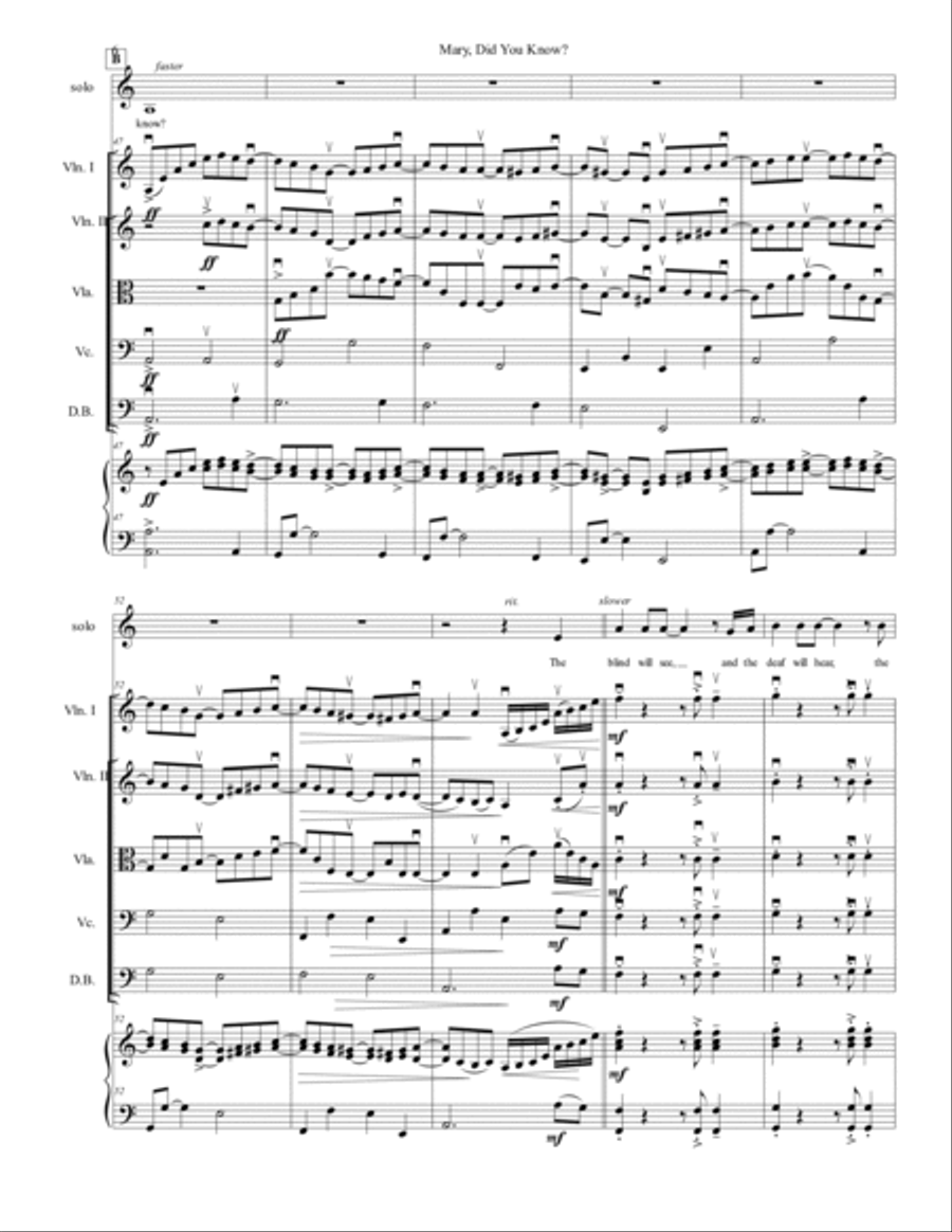 Mary, Did You Know? Mary, Did You Know? String Orchestra scores gallery preview page 6