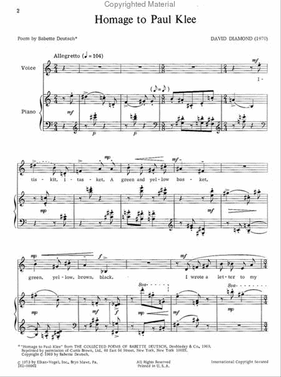 Homage To Paul Klee Chamber Music scores gallery preview page 2