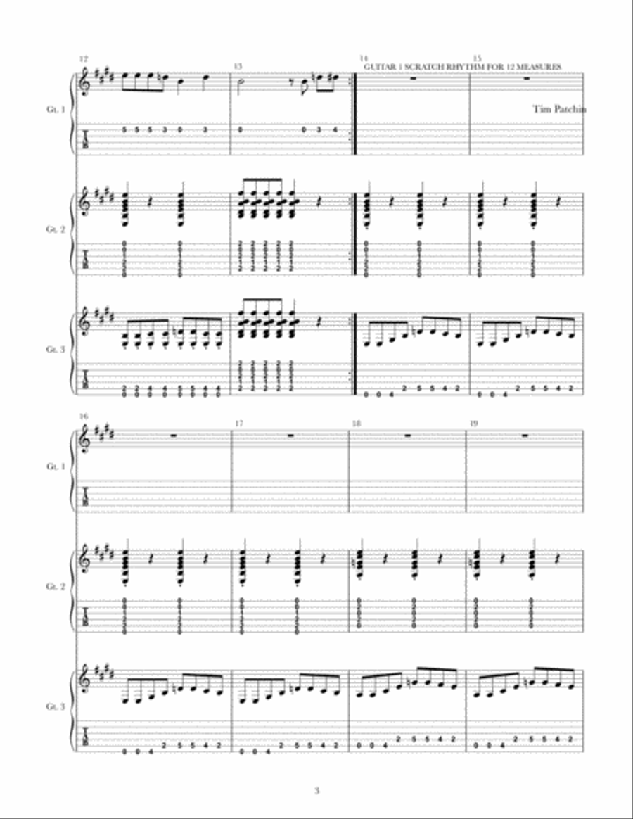 Memphis Wipeout Memphis Wipeout Guitar Tablature scores gallery preview page 3