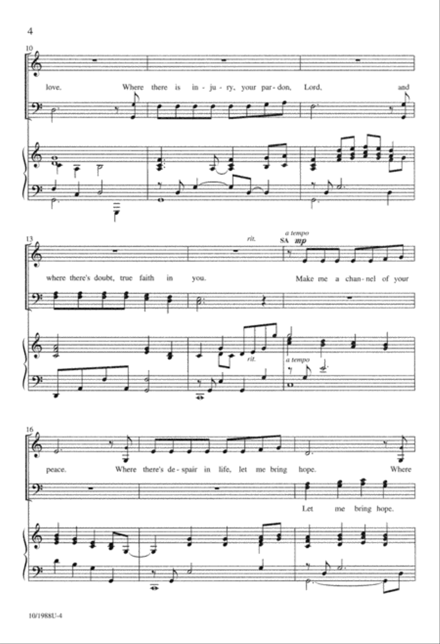 Make Me a Channel of Your Peace 4-Part scores gallery preview page 5