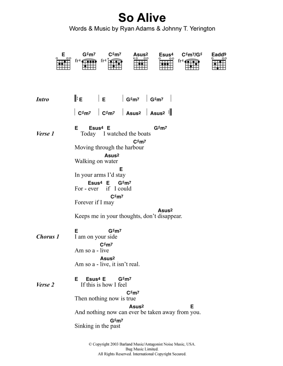 So Alive Easy Guitar scores gallery preview page 1