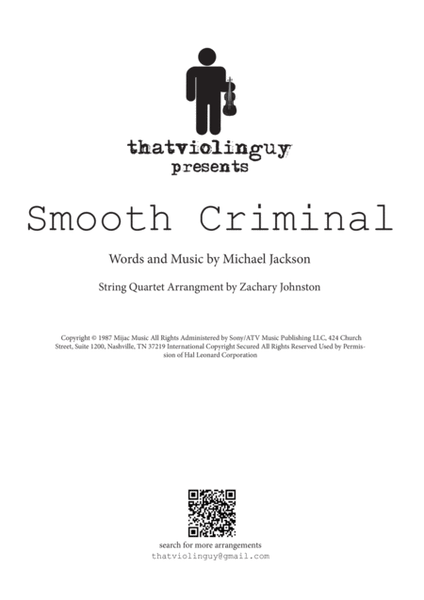 Smooth Criminal for String Quartet image number null
