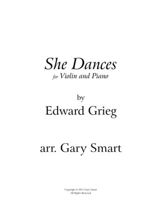 "She Dances" (Grieg) arranged for violin and piano SCORE