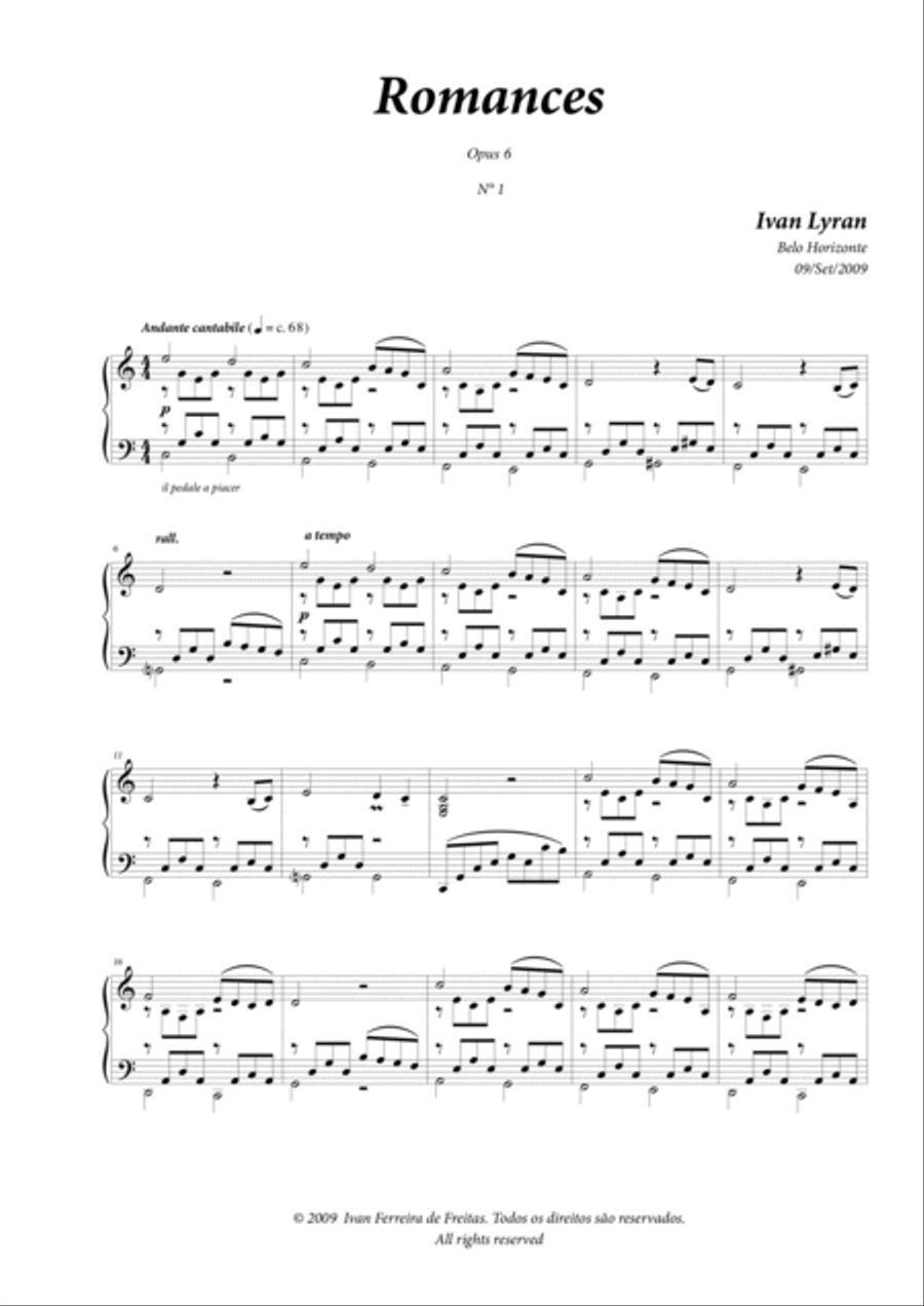 Romances Opus 6 n. 1 Piano Solo scores gallery preview page 3