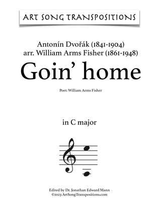 Book cover for DVOŘÁK/FISHER: Goin' home (transposed to C major)