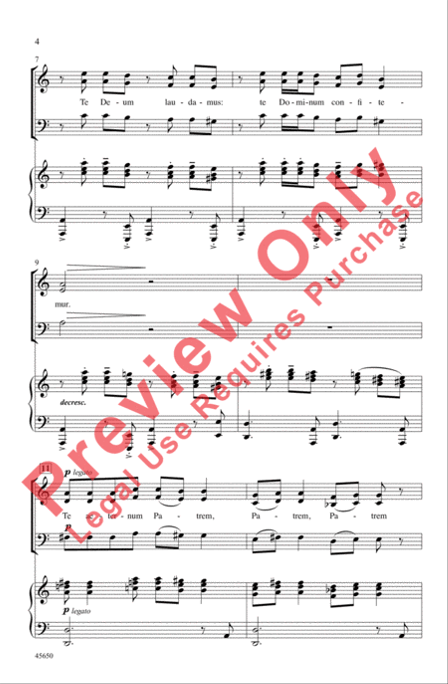Te Deum 3-Part scores gallery preview page 4