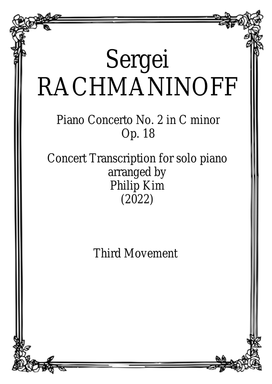 Rachmaninoff Piano Concerto No. 2 Op. 18 Concert Transcription for Solo Piano (Third Movement) Piano Solo scores gallery preview page 1