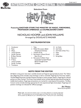 Harry Potter and the Order of the Phoenix, Selections from: Score