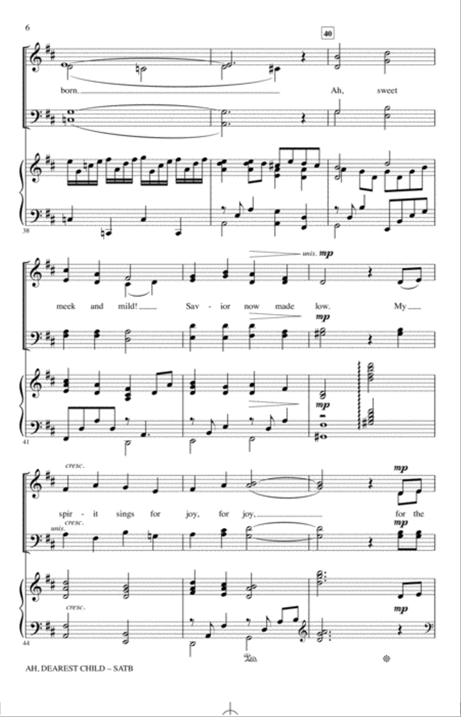 Ah, Dearest Child (arr. Joshua Metzger) 4-Part scores gallery preview page 5