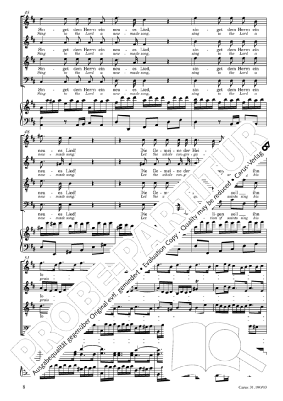Sing to the Lord a new song (Singet dem Herrn ein neues Lied) ATB scores gallery preview page 9