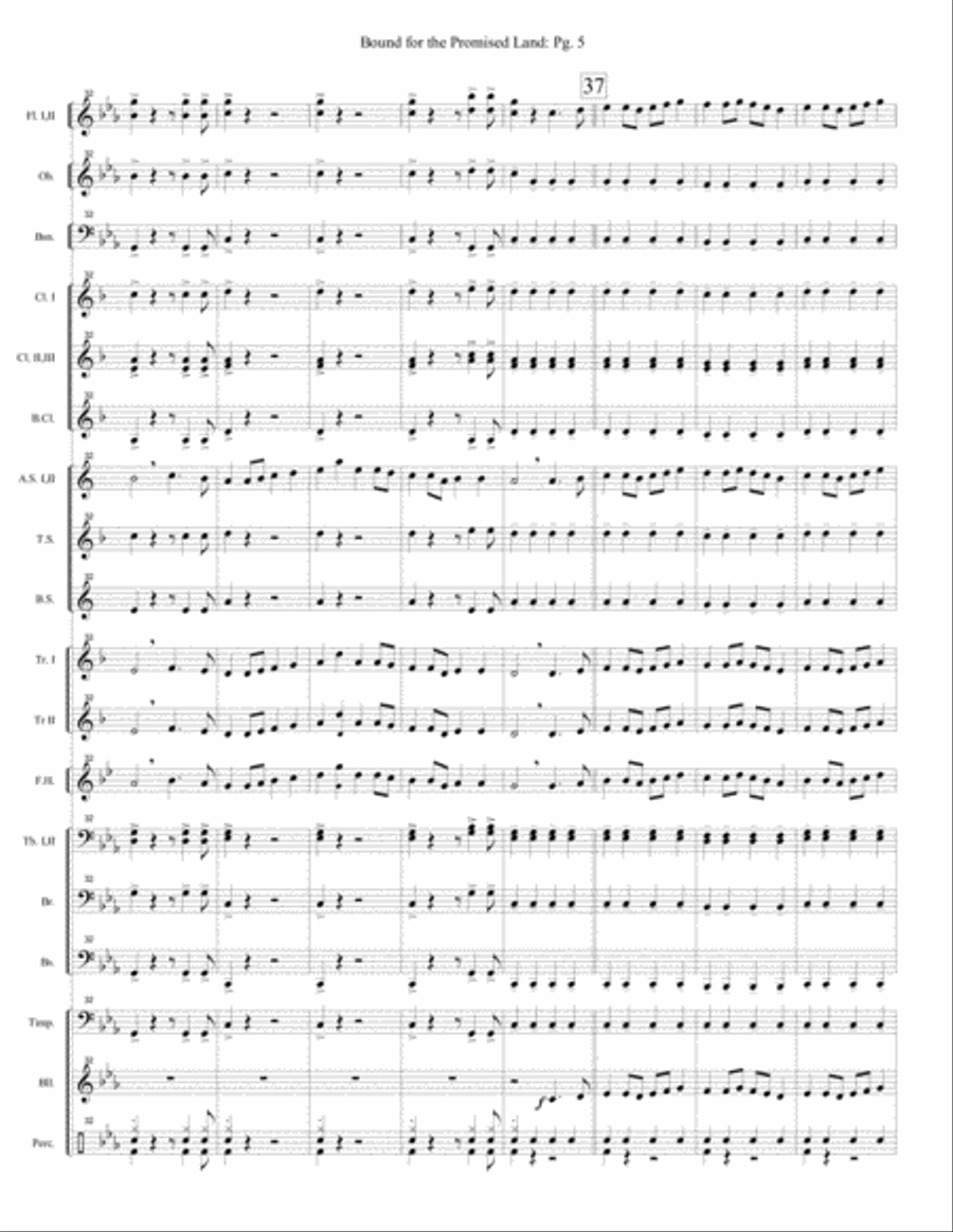 Bound for the Promised Land Concert Band scores gallery preview page 5
