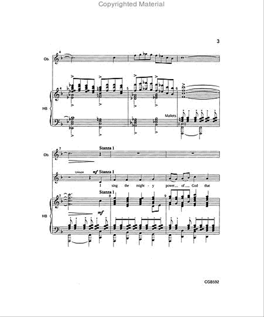 I Sing the Mighty Power of God Full Score Handbell Choir scores gallery preview page 3