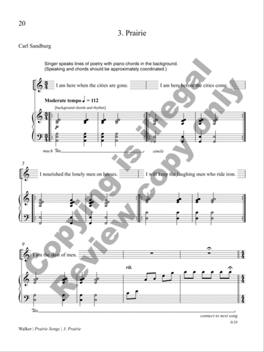 Prairie Songs Prairie Songs Soprano Voice scores gallery preview page 10