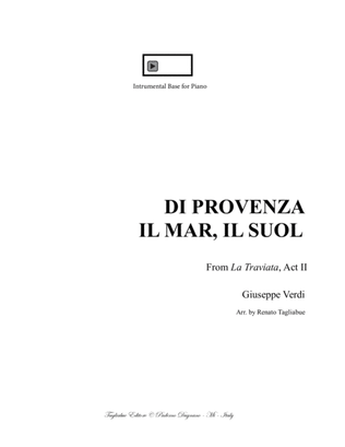DI PROVENZA IL MAR, IL SUOL - G. Verdi - Arr. for Bariton and Piano - With Mp3 of Instrumental Base