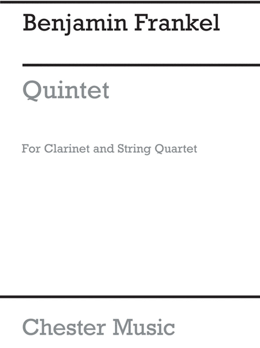 Quintet For Clarinet And String Quartet Op.28