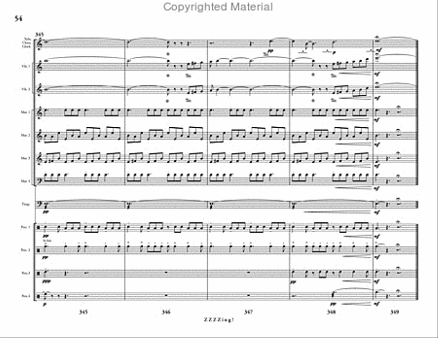ZZZZing! ZZZZing! Percussion Ensemble scores gallery preview page 55
