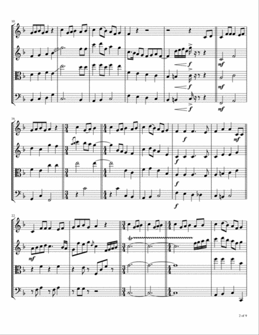 Twelve Days Of Christmas String Quartet scores gallery preview page 3