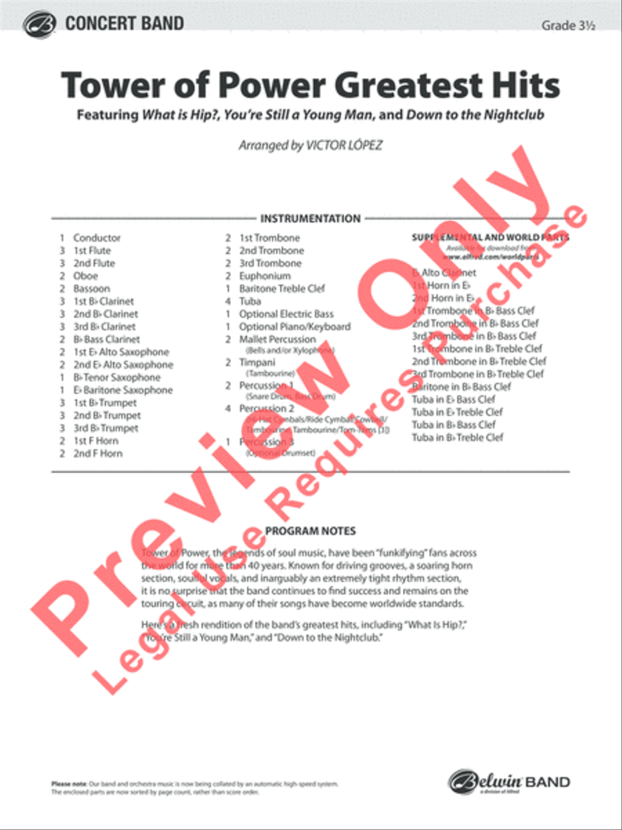 Tower of Power Greatest Hits Concert Band scores gallery preview page 2