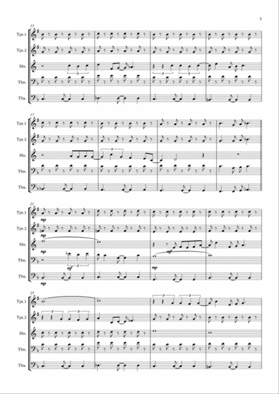God Only Knows Brass Quintet scores gallery preview page 3