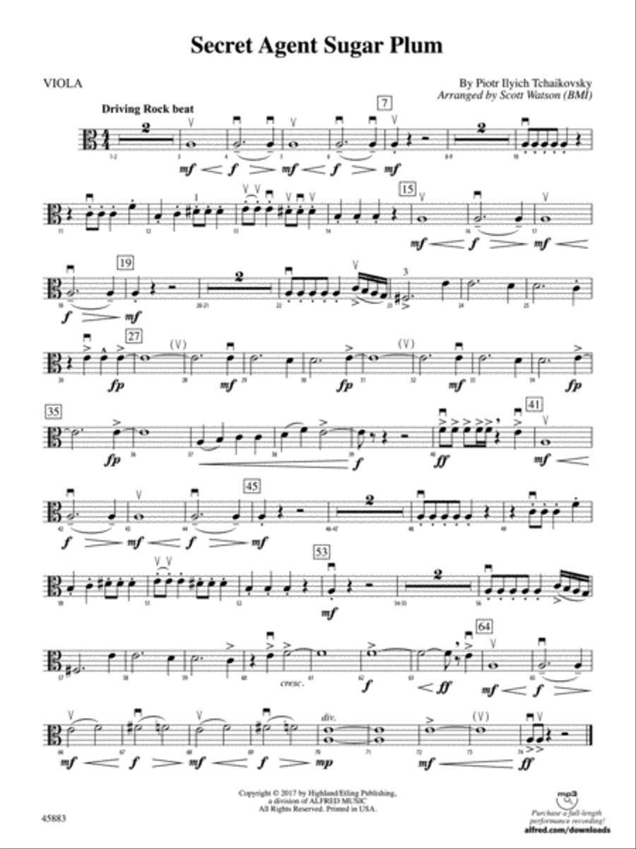 Secret Agent Sugar Plum: Viola String Orchestra scores gallery preview page 1