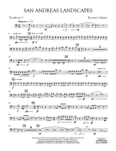 San Andreas Landscapes - Trombone 3 by Rossano Galante Trombone - Digital Sheet Music