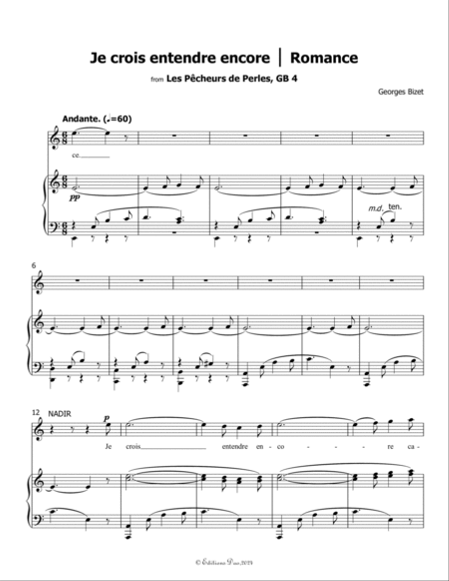 Je crois entendre encore, by Georges Bizet, a minor Je crois entendre encore, by Georges Bizet, a minor Voice scores gallery preview page 3