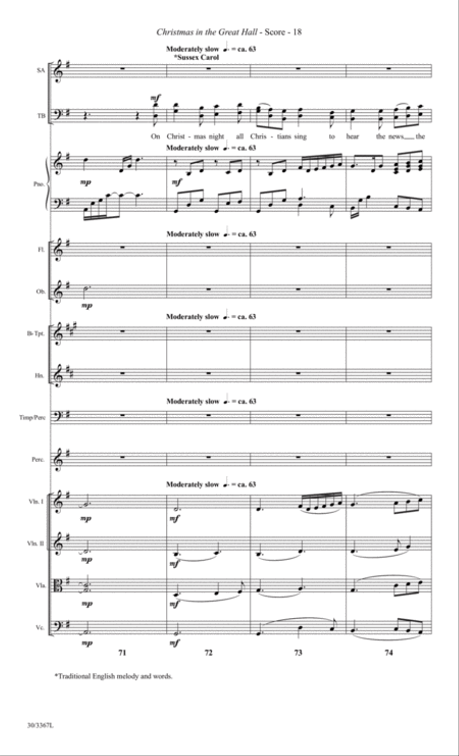 Christmas in the Great Hall - Instrumental Ensemble Score and Parts Choir scores gallery preview page 21