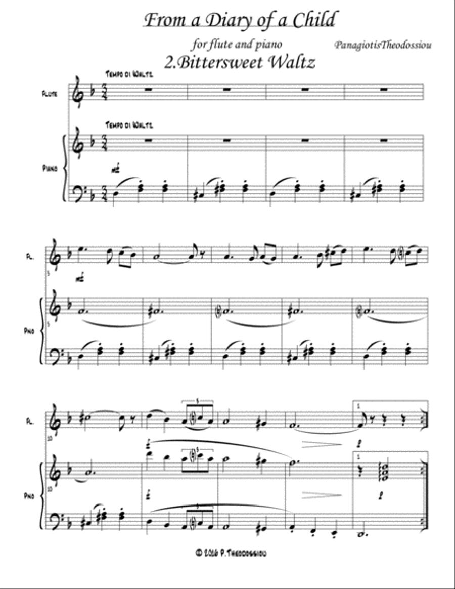 From a Diary of a Child (flute - piano version) Flute Solo scores gallery preview page 6