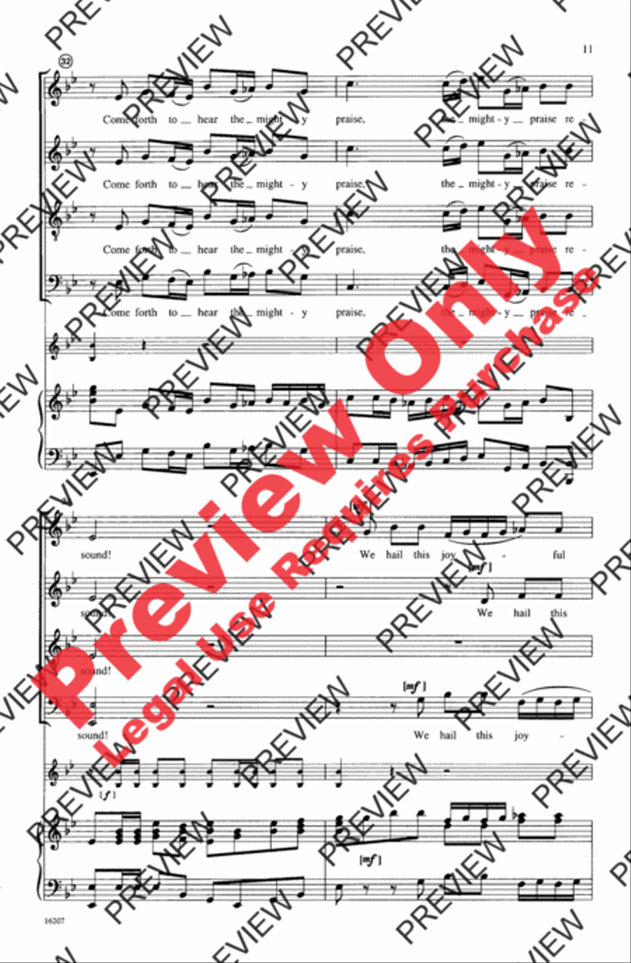 Awake the Trumpet's Lofty Sound 4-Part scores gallery preview page 11