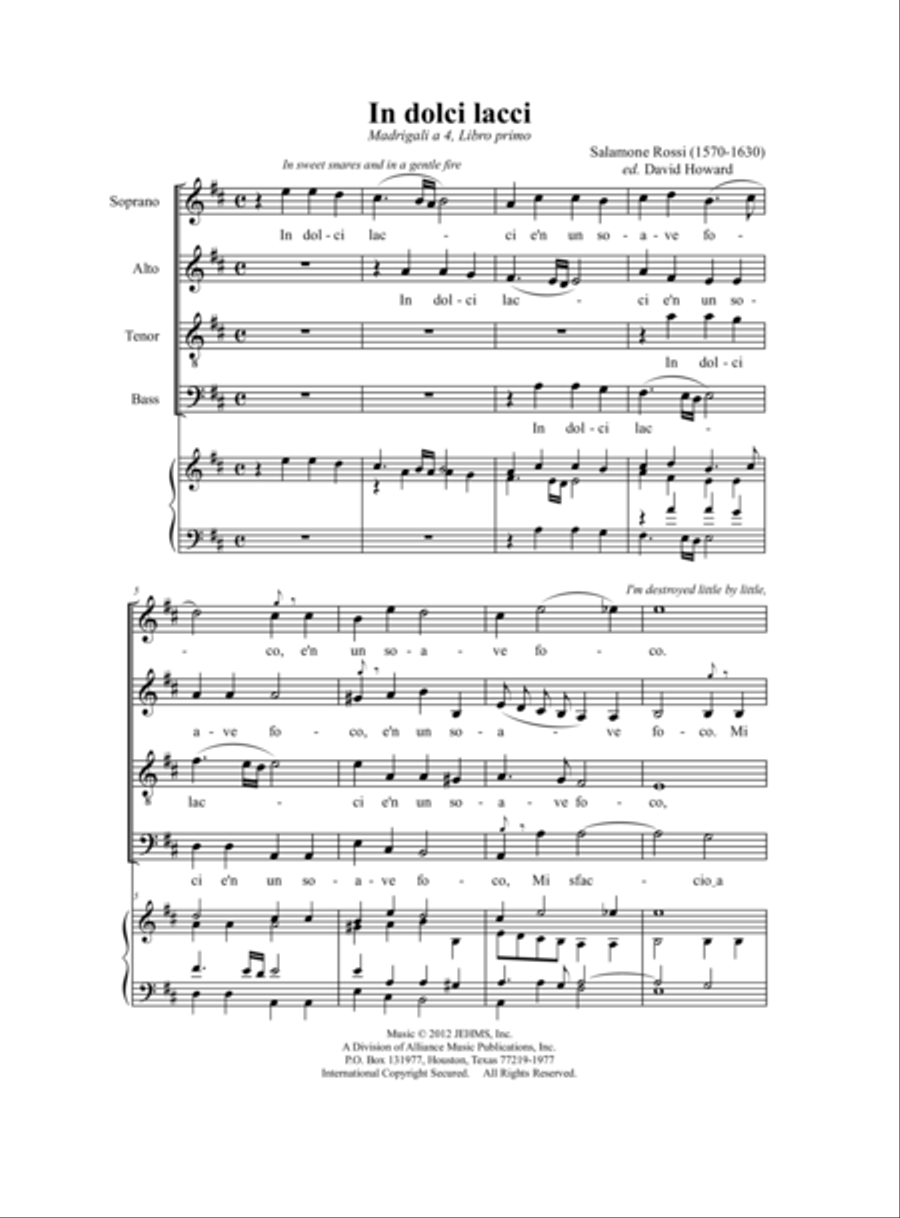 Dolcemente Dormiva and In Dolci Lacci 4-Part scores gallery preview page 14