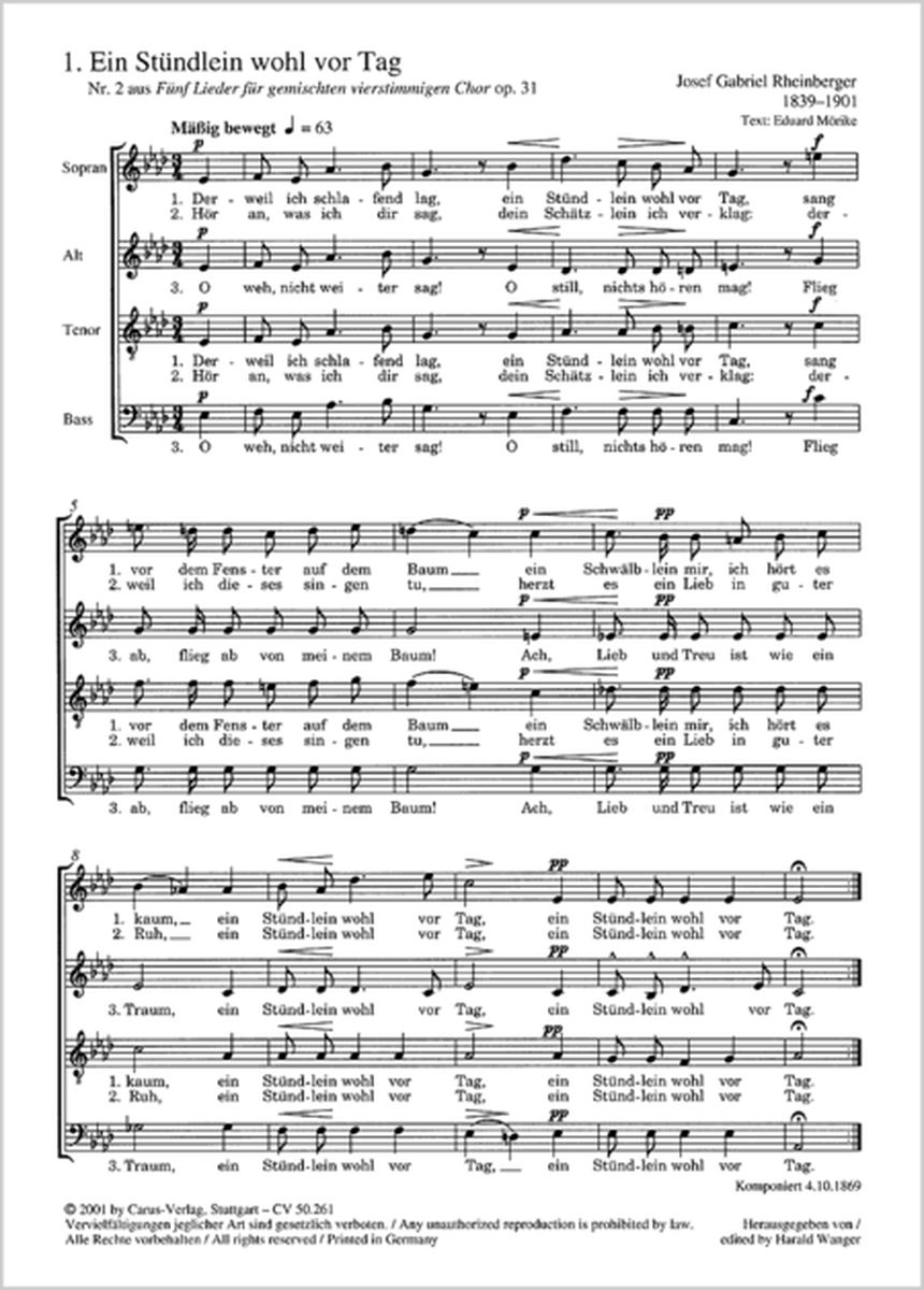 Weltliche Musik fur gemischten Chor a cappella