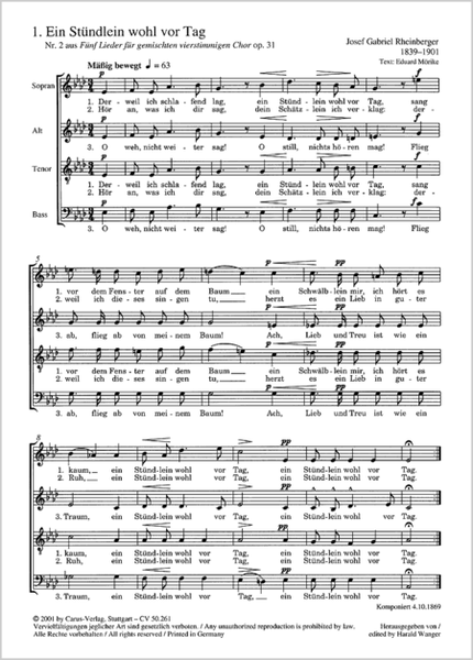 Weltliche Musik fur gemischten Chor a cappella