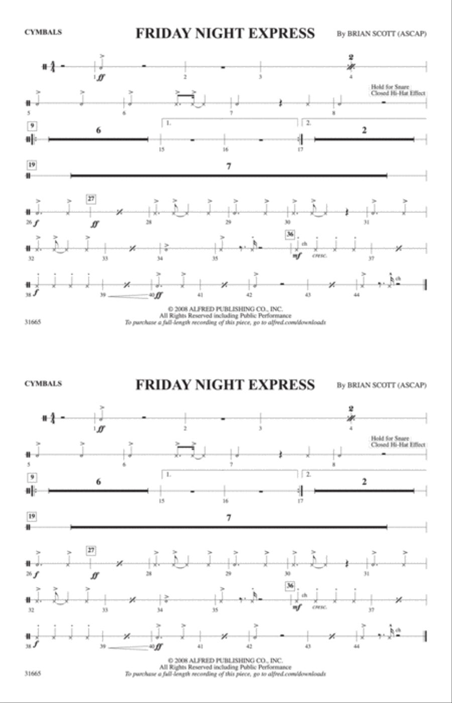 Friday Night Express: Cymbals Marching Band scores gallery preview page 1