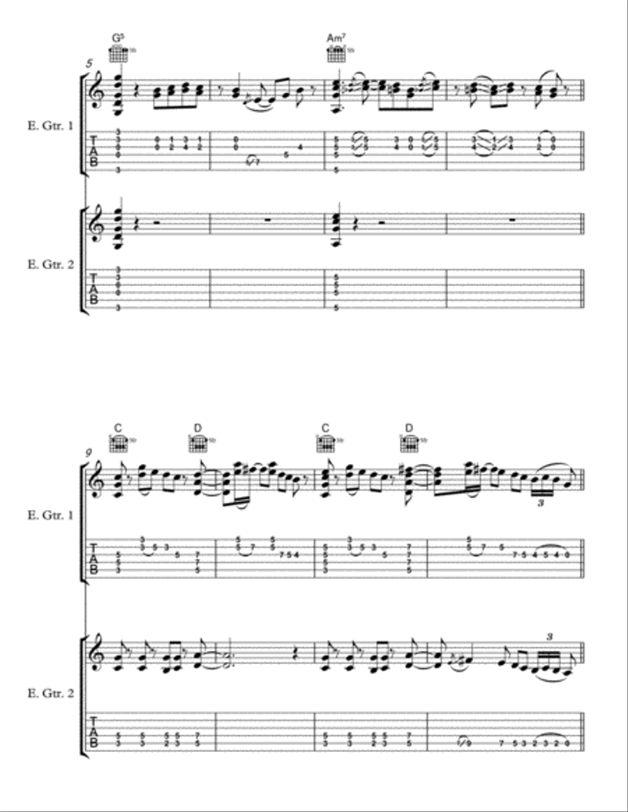 Kiss Me Down Slowly Electric Guitar scores gallery preview page 2