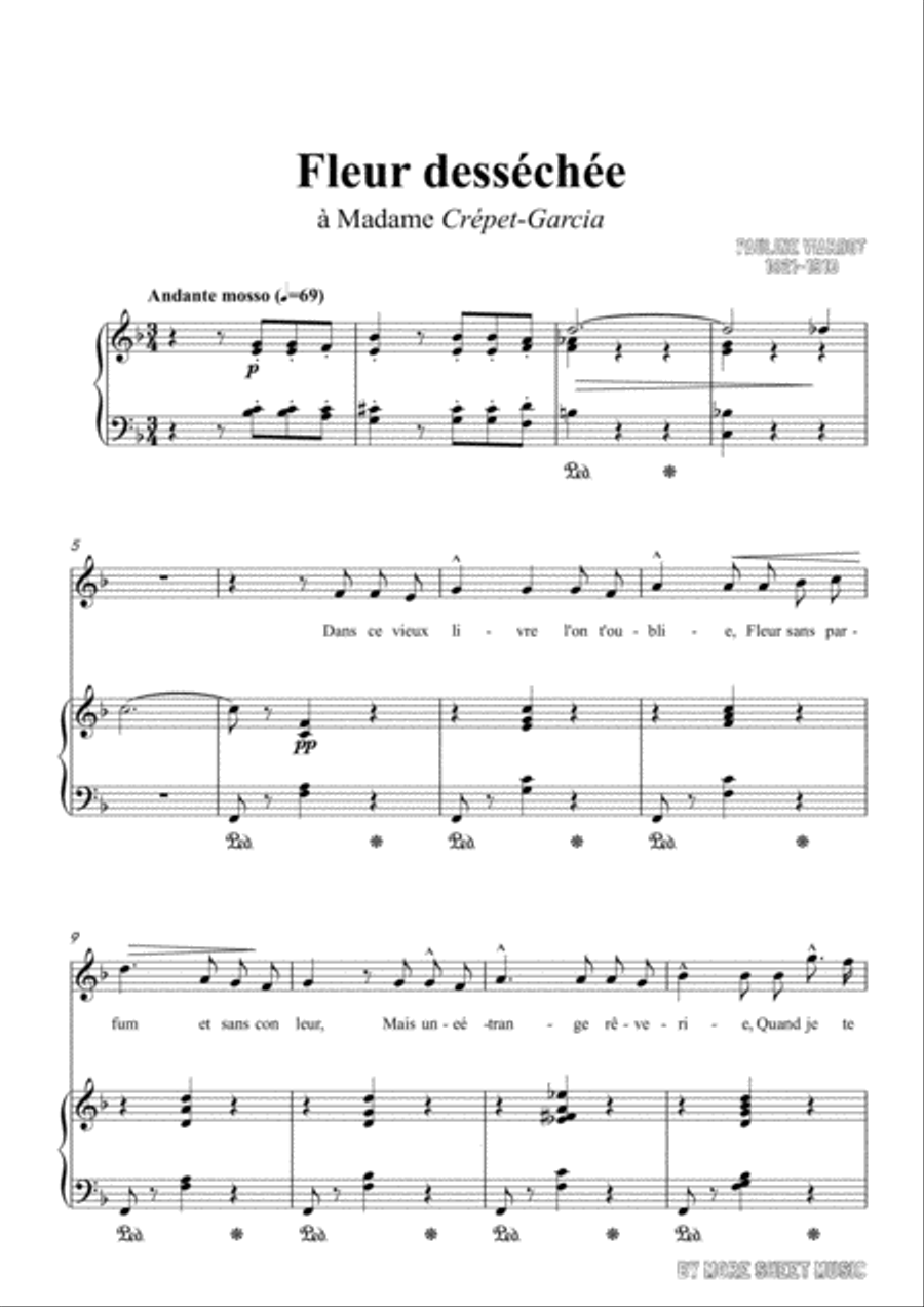 Viardot-Fleur desséchée in F Major,for Voice and Piano