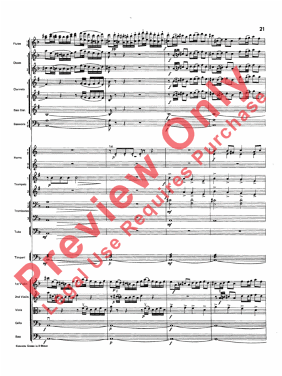 Concerto Grosso in D Minor Full Orchestra scores gallery preview page 22