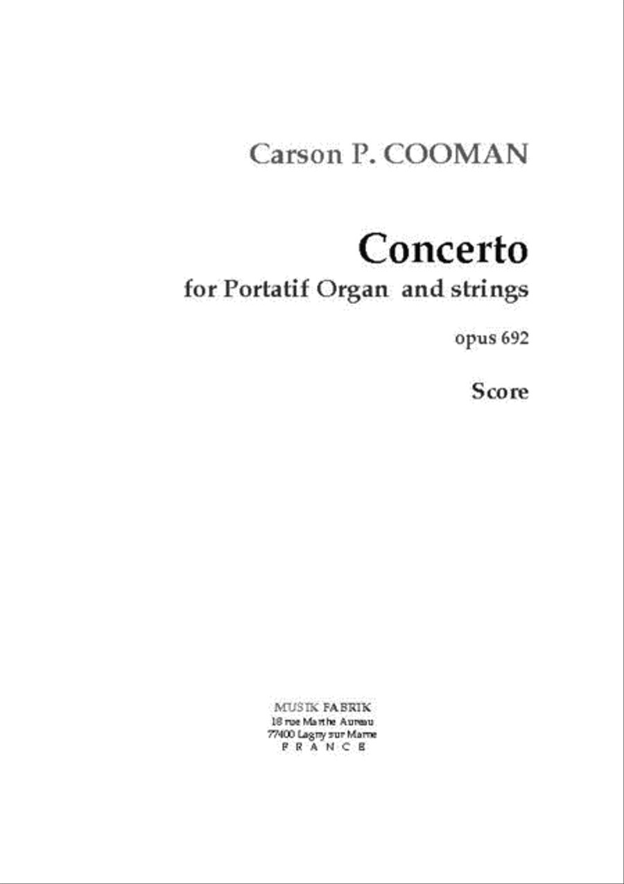 Concerto for Portatif Organ and Strings Organ Solo scores gallery preview page 1