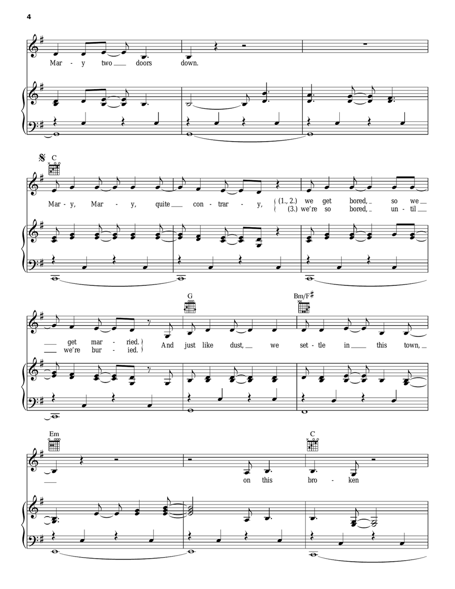 Merry Go Round Piano, Vocal, Guitar scores gallery preview page 4
