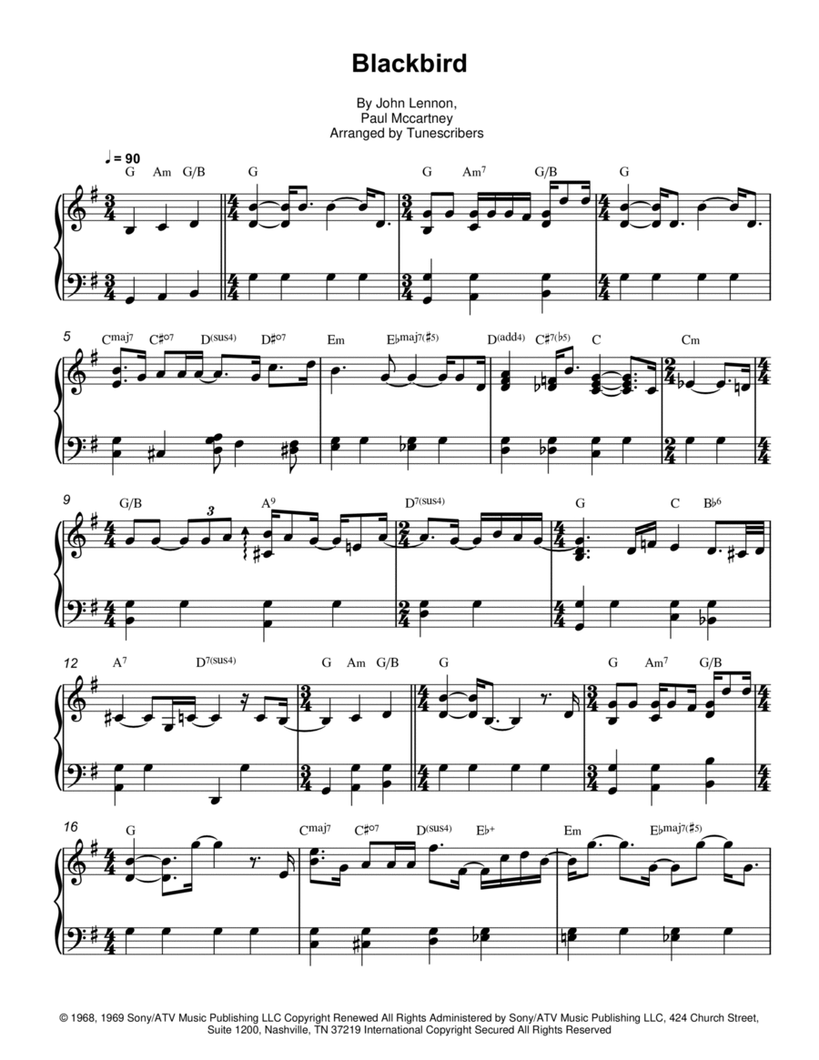 Blackbird Blackbird Voice scores gallery preview page 1
