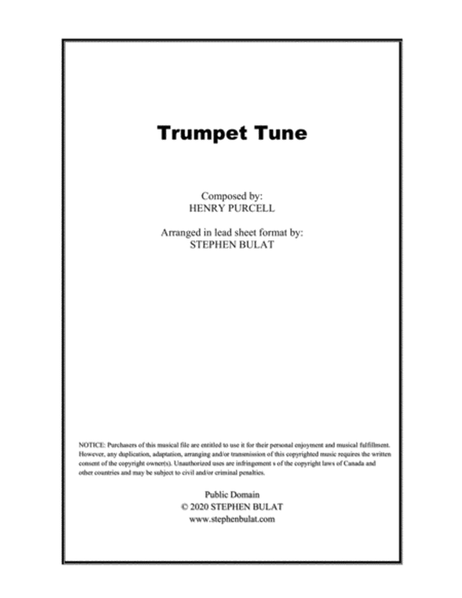 Trumpet Tune (Purcell) - Lead sheet (key of Bb)